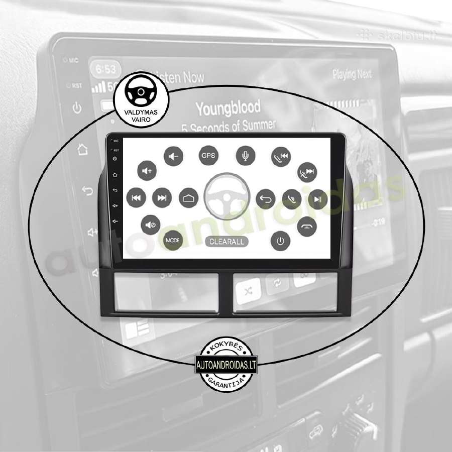 Jeep Grand Cherokee 1998-04 Android multimedia GPS - nuotraukos Nr. 12