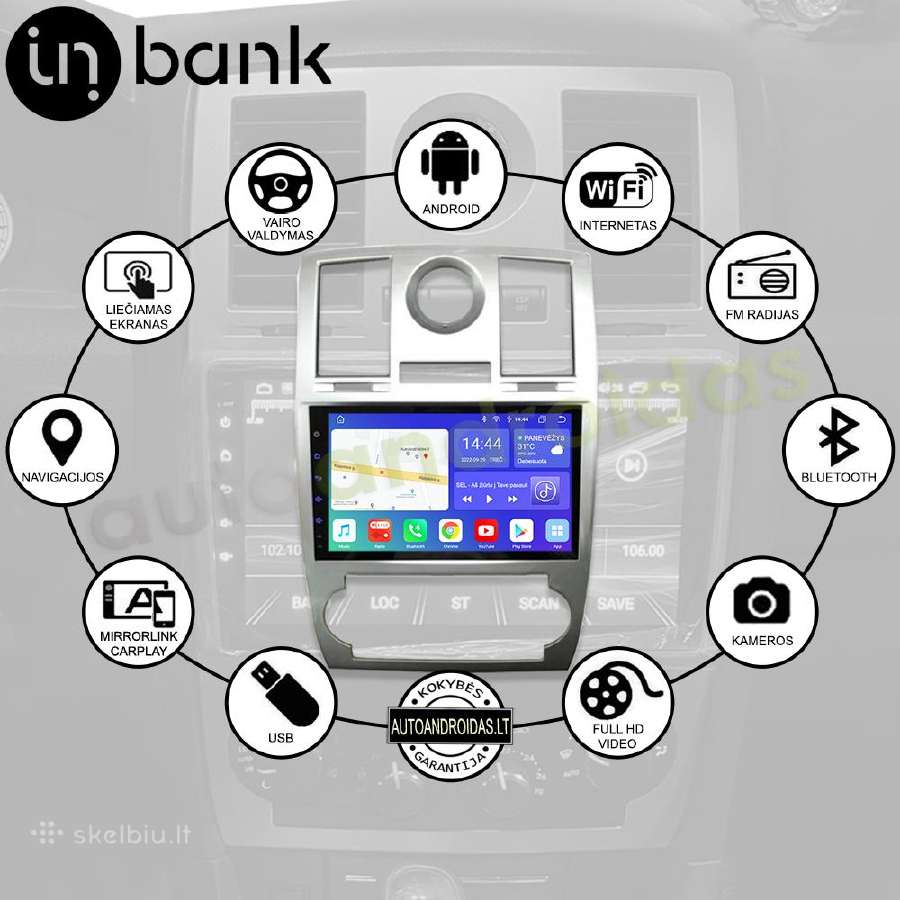 Chrysler 300c 2004-11 Android multimedia WiFi/GPS - nuotraukos Nr. 2