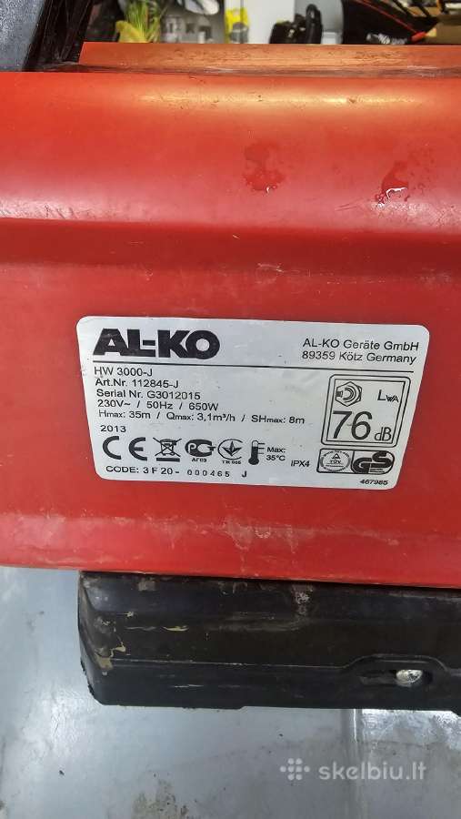 Parduodu veikianti hidrofora Alko 3000 classic - nuotraukos Nr. 4