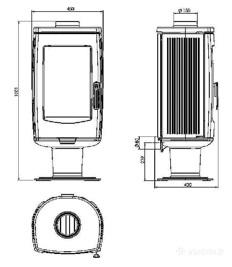 Plamen Aria 8 kw ketaus krosnelė - nuotraukos Nr. 4