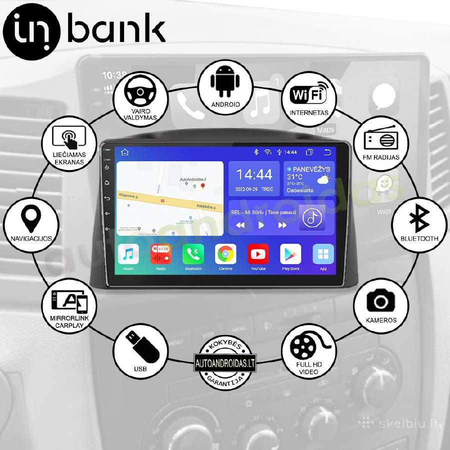 Jeep Grand Cherokee 2004-08 android multimedia GPS - nuotraukos Nr. 2