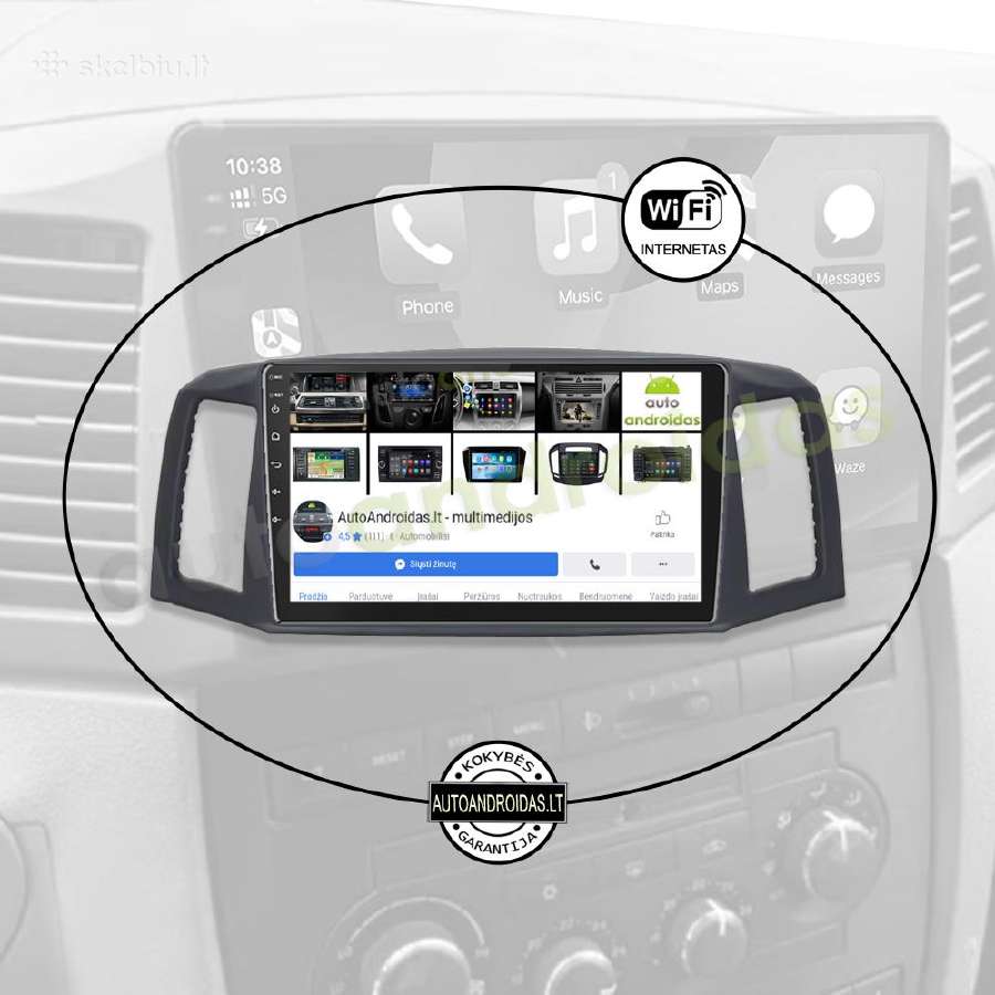 Jeep Grand Cherokee 2004-08 android multimedia GPS - nuotraukos Nr. 3