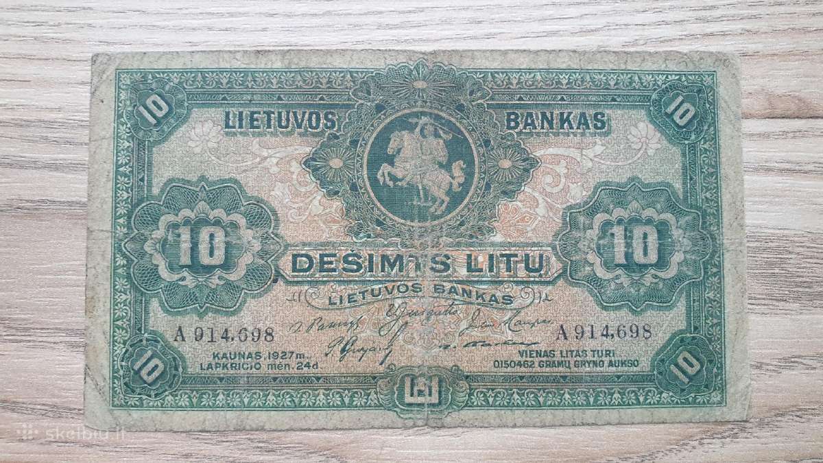1927 metų 10 smetoniškų litų