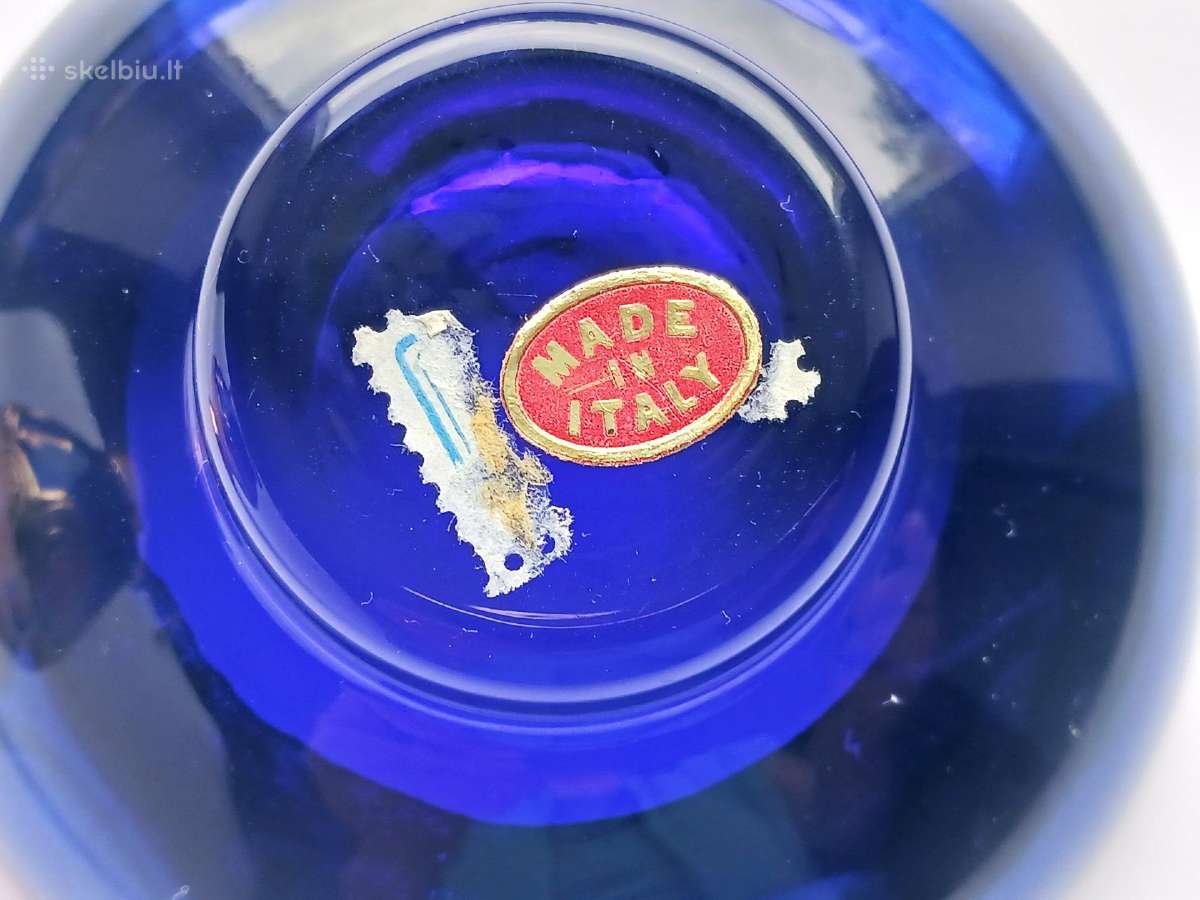 Murano vazelė ir lėkštutė kobaltas auksas Italija - nuotraukos Nr. 10