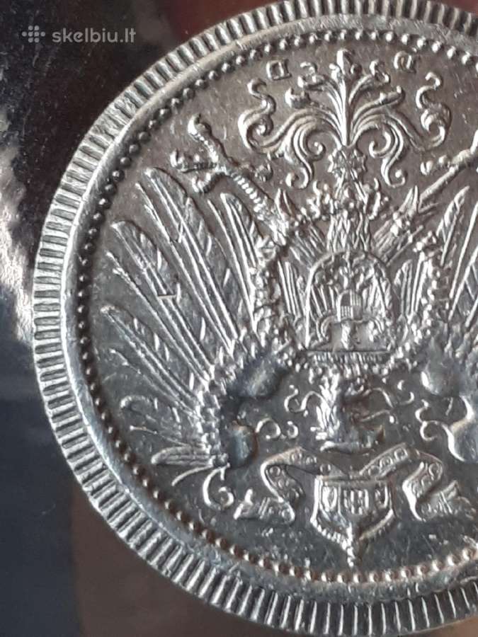 1 marke Vokietija 1909m.sidabras 0,900 - nuotraukos Nr. 6