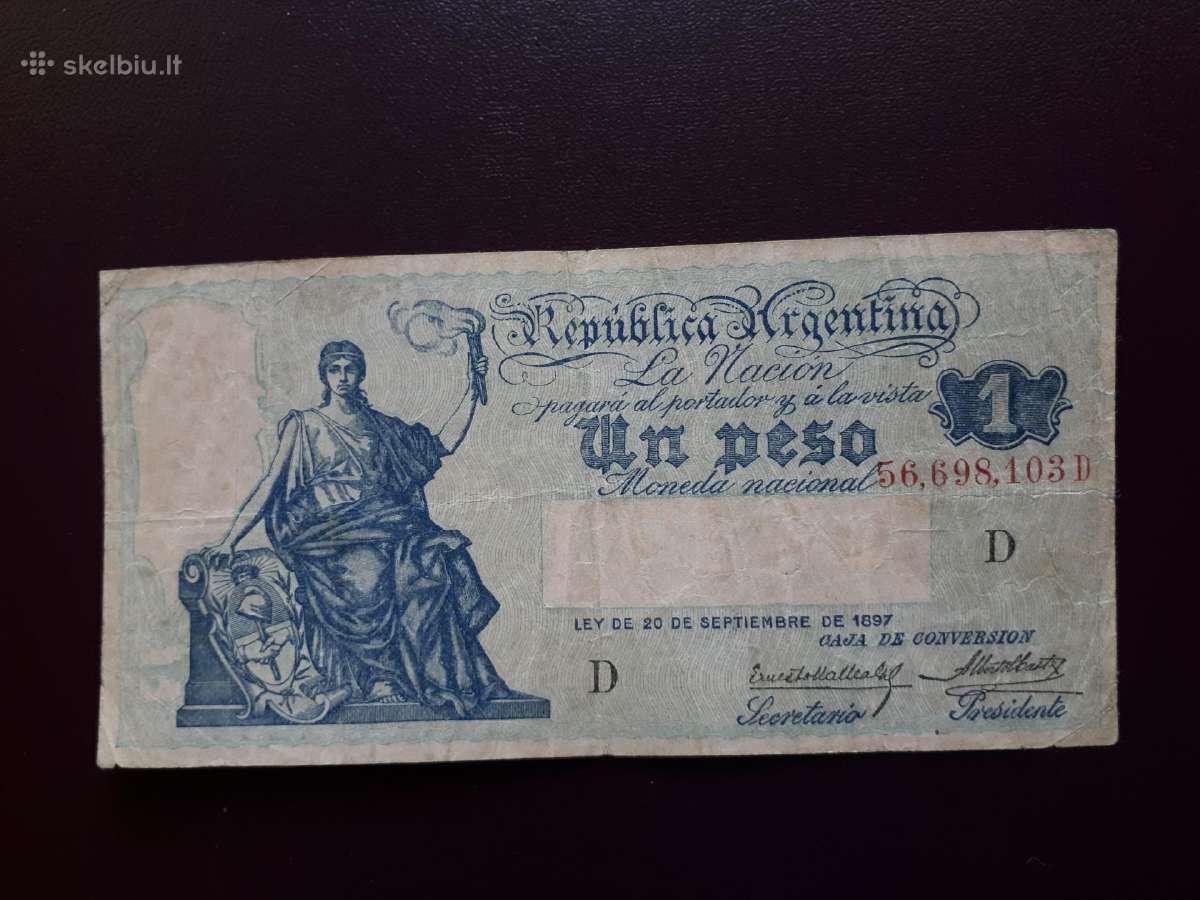 1 peso Argentina 1897m.