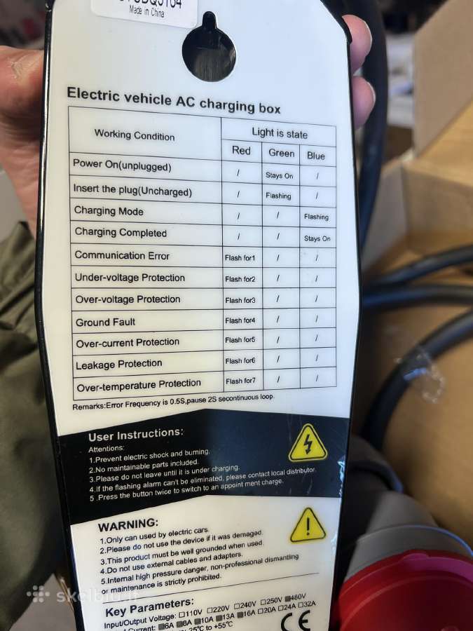 Elektromobilio pakrovėjas 11kw nešiojamas - nuotraukos Nr. 3