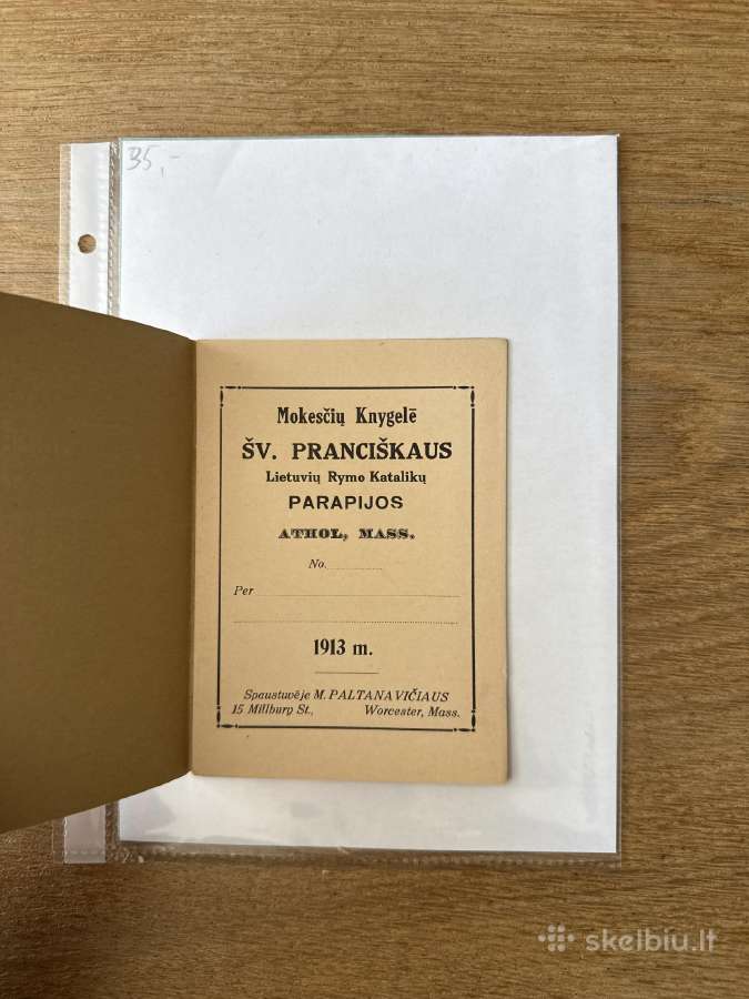 Mokesčių Knygele Šv. Prančiškaus Lietuvių Rymo Kat - nuotraukos Nr. 2