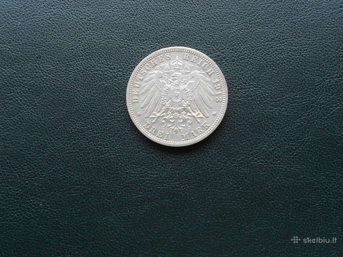 3 markės Unc 1913m Prūsija - nuotraukos Nr. 2