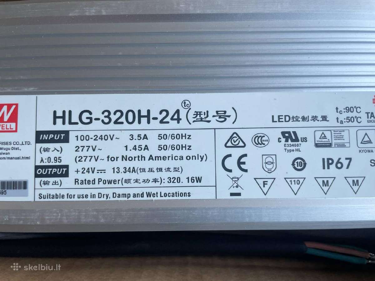 Impulsinis maitinimo šaltinis LED 24v Hlg320h - nuotraukos Nr. 2