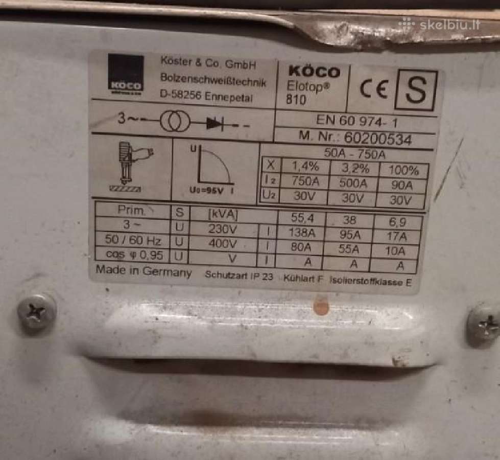 Smeigių suvirinimo aparatas Eltop 810 Koco - nuotraukos Nr. 2