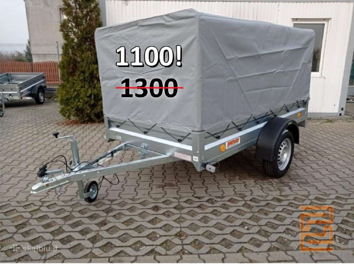 Nauja 2.36m priekaba su 80cm tentu