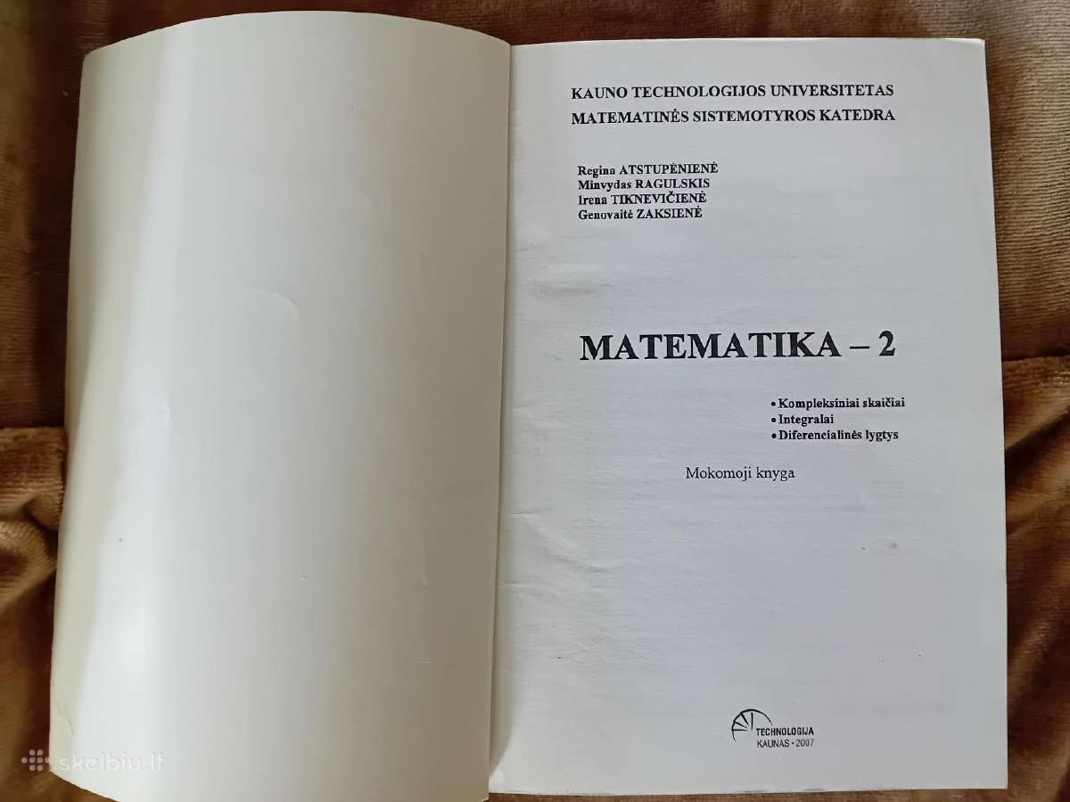 Kompleks.skaičiai. Integralai. Diferencial.lygtys - nuotraukos Nr. 2
