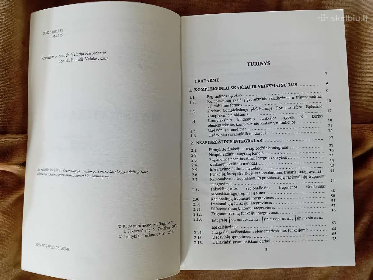 Kompleks.skaičiai. Integralai. Diferencial.lygtys - nuotraukos Nr. 3