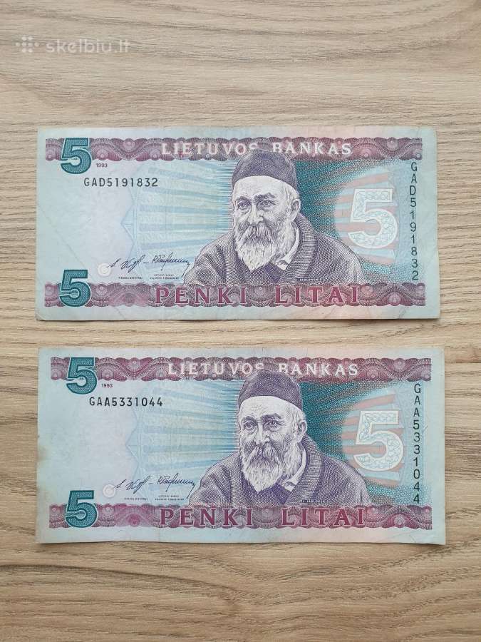 1993 metų 5 litai Jablonskis