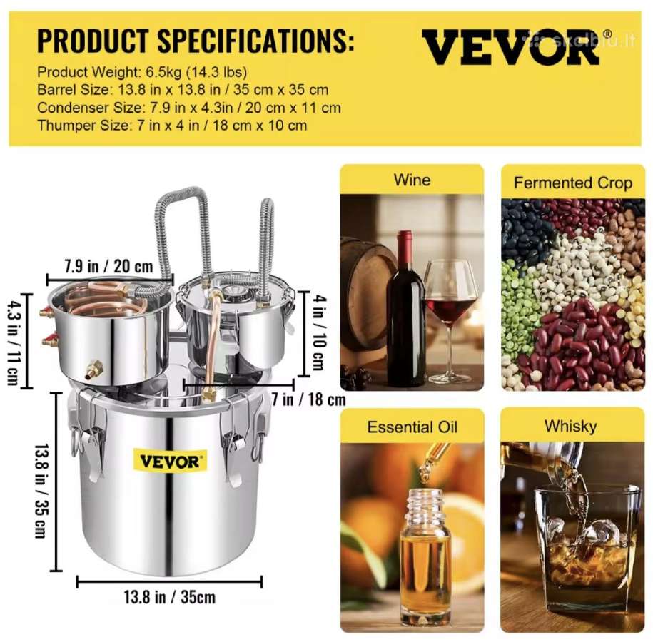 Vandens , alkoholio distiliatorius 12,20,30,50l. - nuotraukos Nr. 6