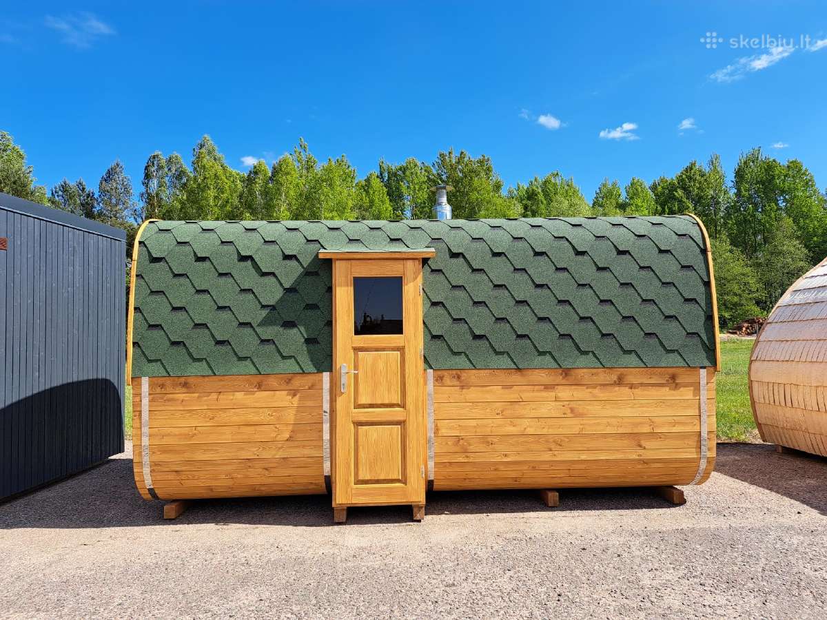 Kvadratinė pirtelė 2,4mx4,5m Lauko pirtys