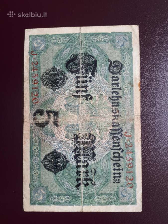 Vokietijos 5 markes 1917m.