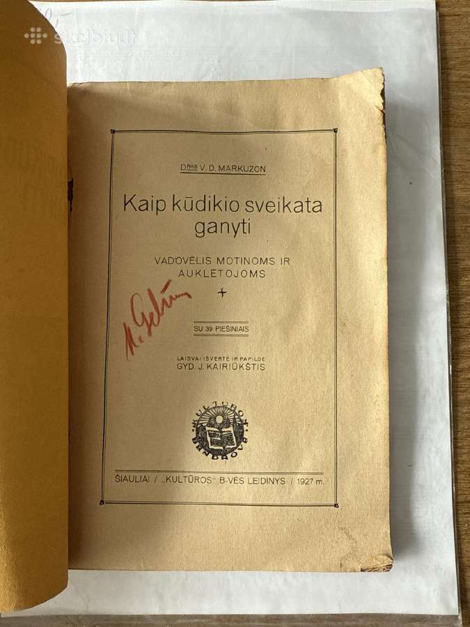 Kaip Kūdikio sveikata ganyti 1927m. - nuotraukos Nr. 2