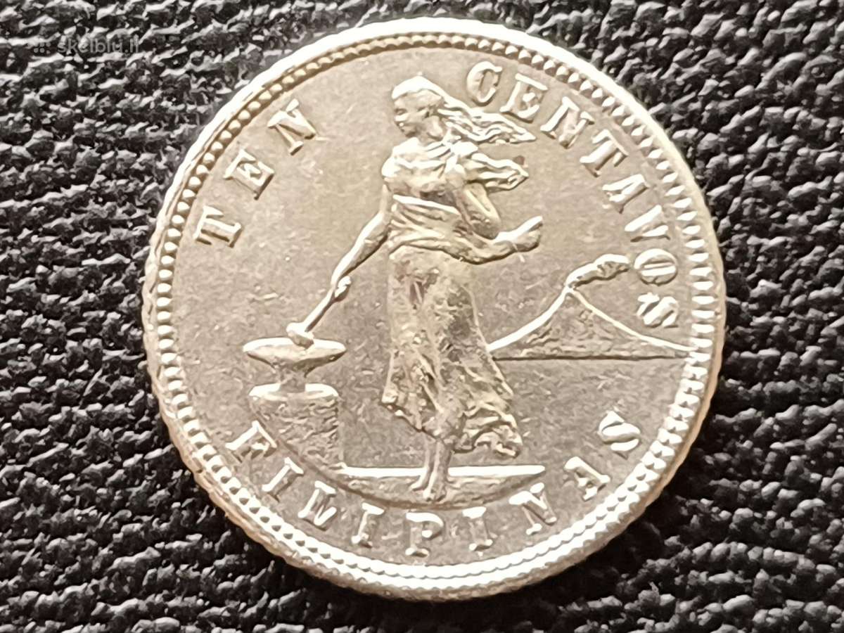 (575) 10 centavų 1903m. Filipinai sidabras 900 - nuotraukos Nr. 2