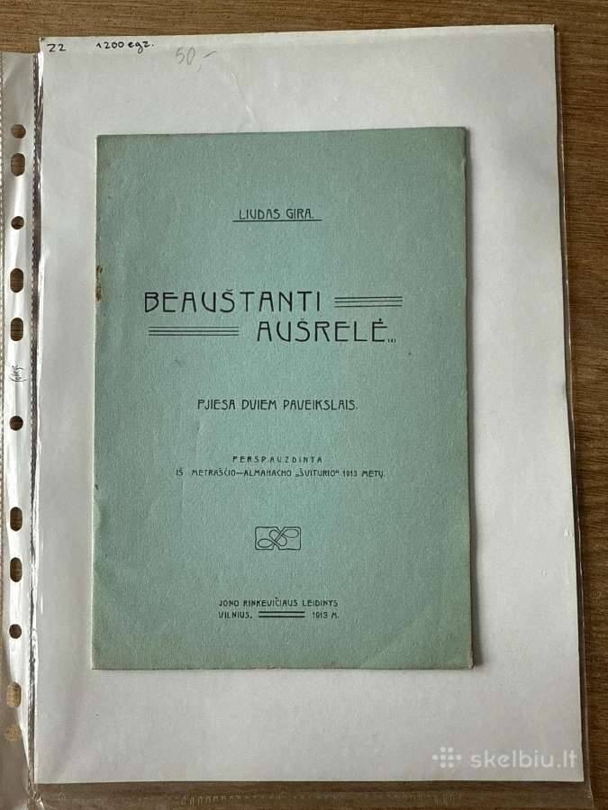 Beauštanti aušrelė 1913 m.