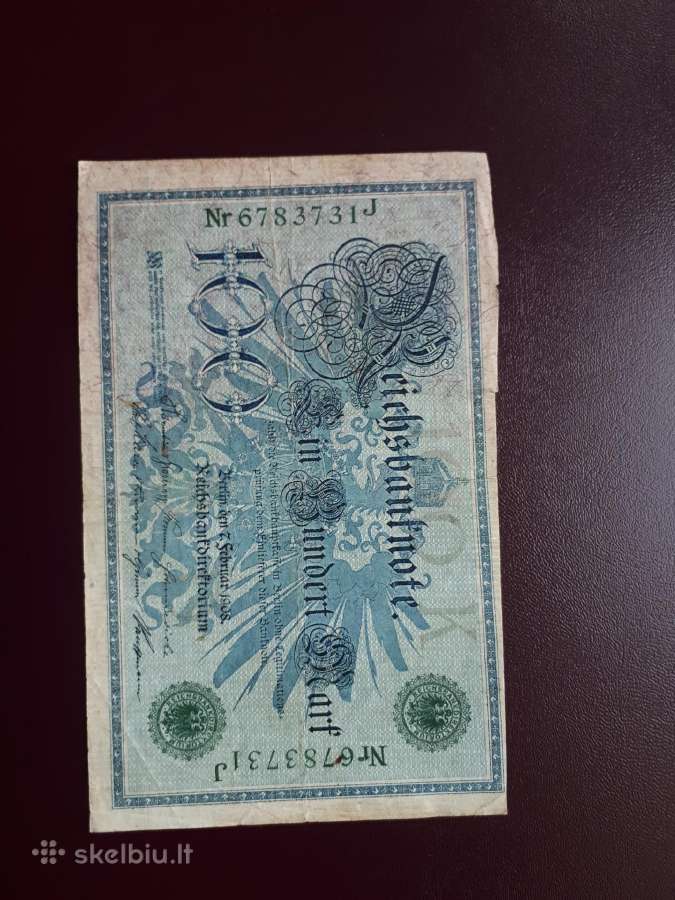 10 Voketijos richbanknote 1908m. - nuotraukos Nr. 2