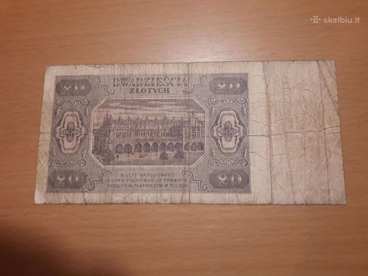 20 Lenkijos zlotu 1948m. - nuotraukos Nr. 2