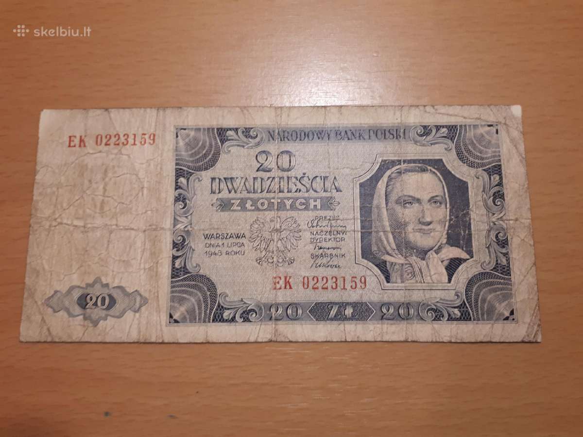 20 zlotu Lenkija 1948m