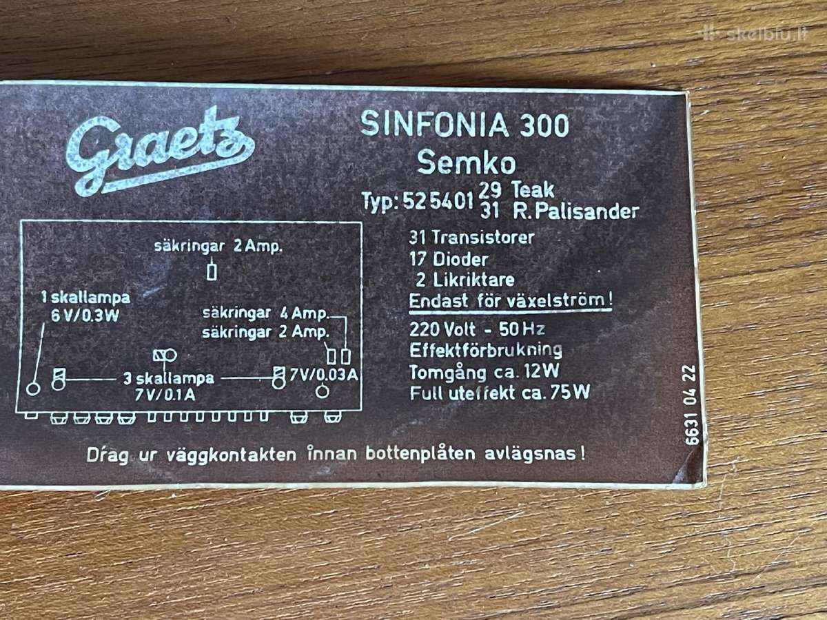Graetz Sinfonia 300 - nuotraukos Nr. 5
