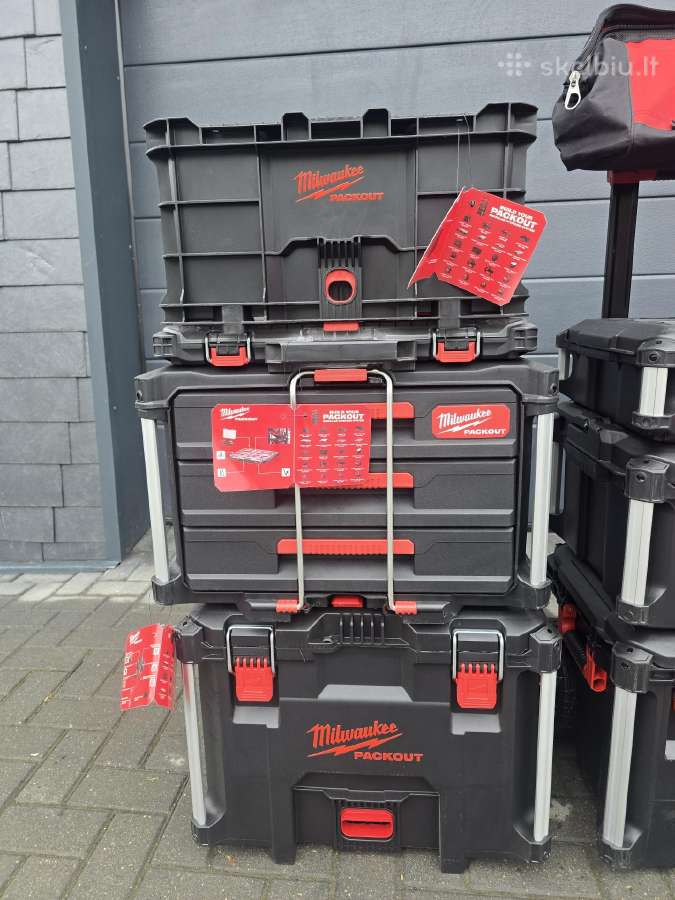 Milwaukee packout 3 daliu dezes, stalciai. radija - nuotraukos Nr. 3