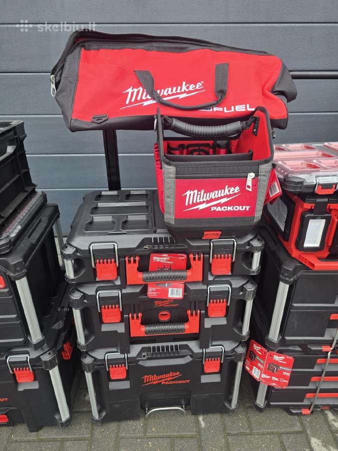 Milwaukee packout 3 daliu dezes, stalciai. radija - nuotraukos Nr. 4