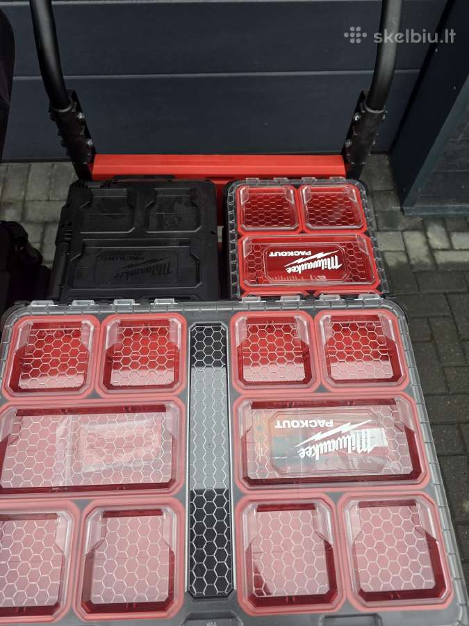 Milwaukee packout 3 daliu dezes, stalciai. radija - nuotraukos Nr. 7