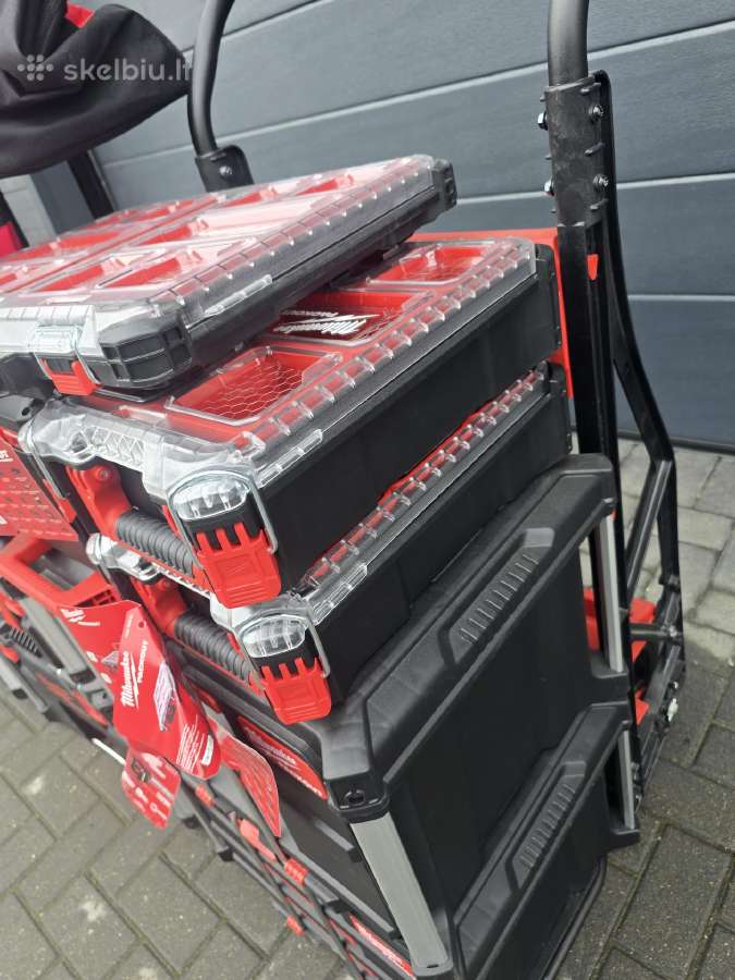 Milwaukee packout 3 daliu dezes, stalciai. radija - nuotraukos Nr. 8