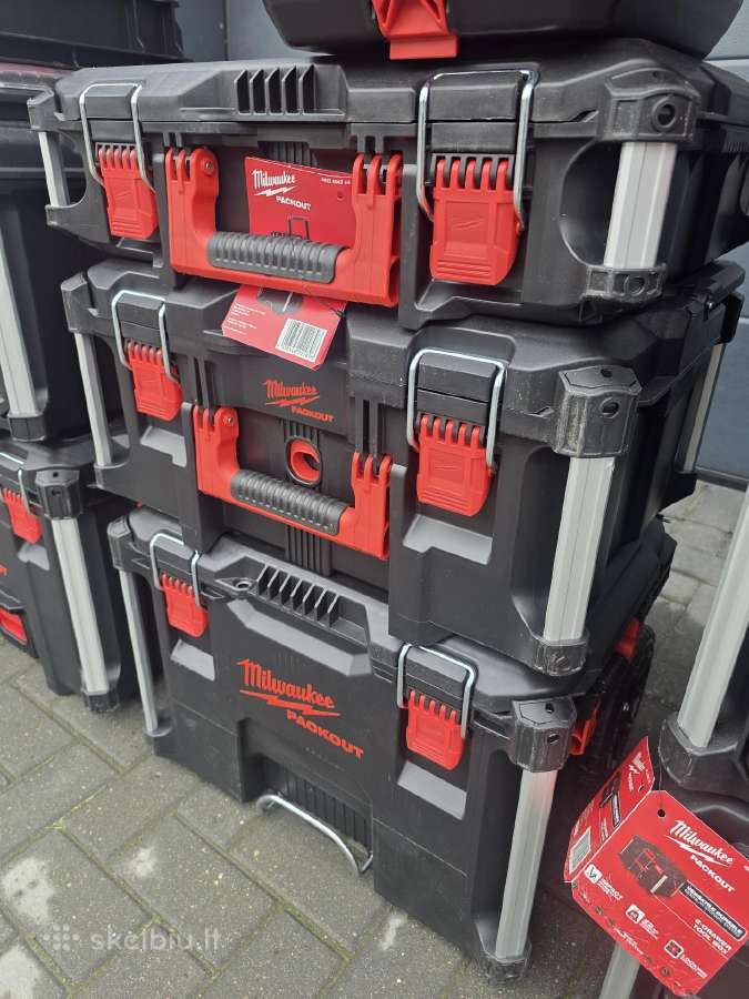 Milwaukee packout 3 daliu dezes, stalciai. radija - nuotraukos Nr. 10