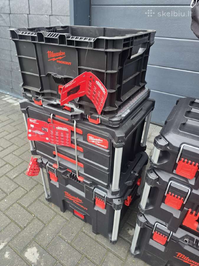 Milwaukee packout 3 daliu dezes, stalciai. radija - nuotraukos Nr. 11