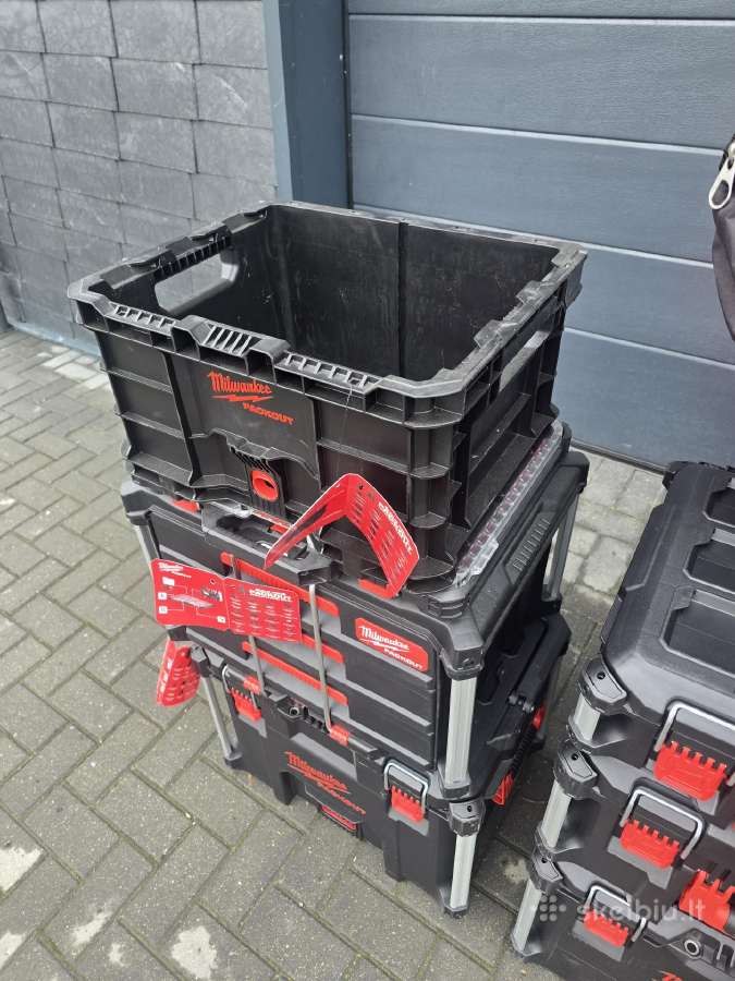 Milwaukee packout 3 daliu dezes, stalciai. radija - nuotraukos Nr. 12