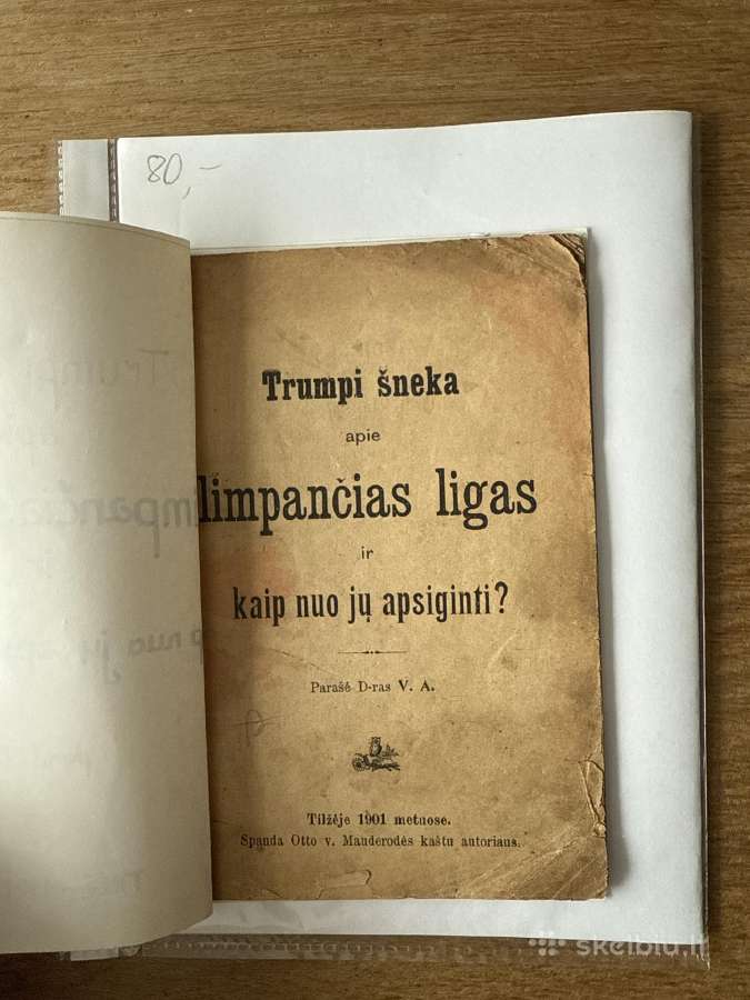 Trumpi šneka apie Limpančias ligas 1901 m.