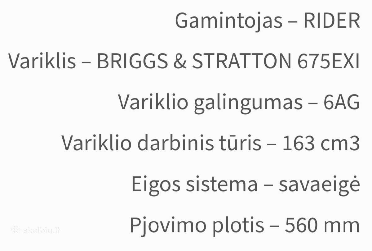 Naujos Žoliapjovės Rider Trimeris Demon Turbo - nuotraukos Nr. 7