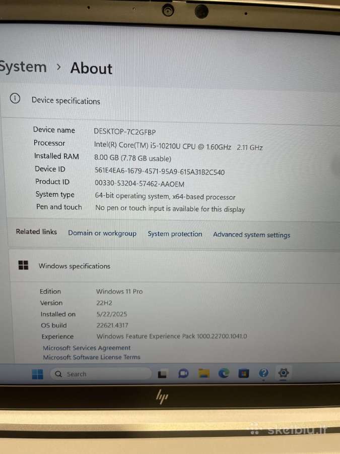 Hp Zbook Firefly 14 G7 i5-10210u 8gb RAM 256gb SSD - nuotraukos Nr. 9
