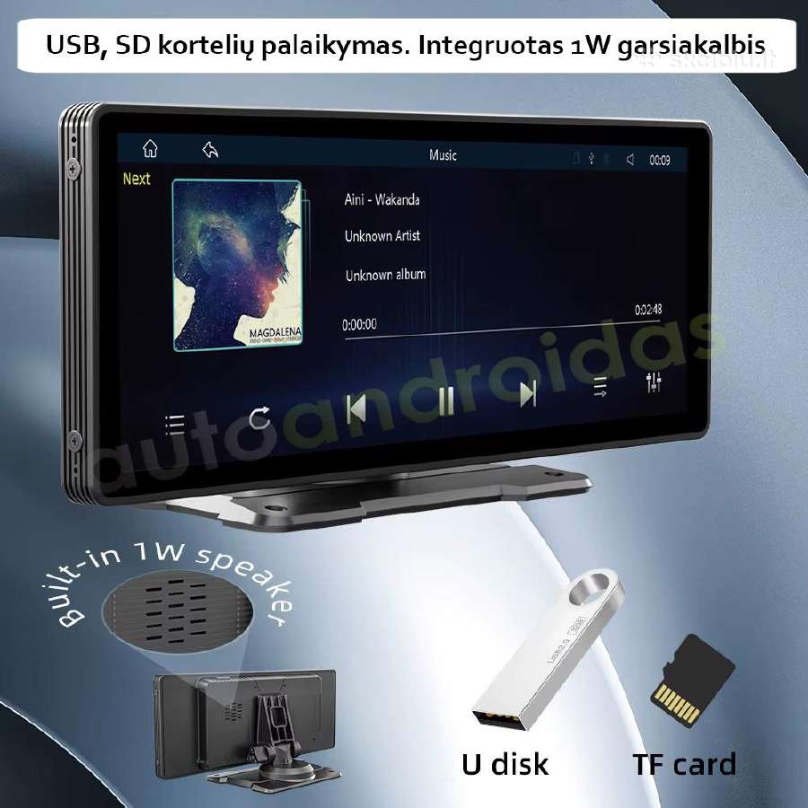 Carplay Android Auto Mirror Link universali 10" - nuotraukos Nr. 5