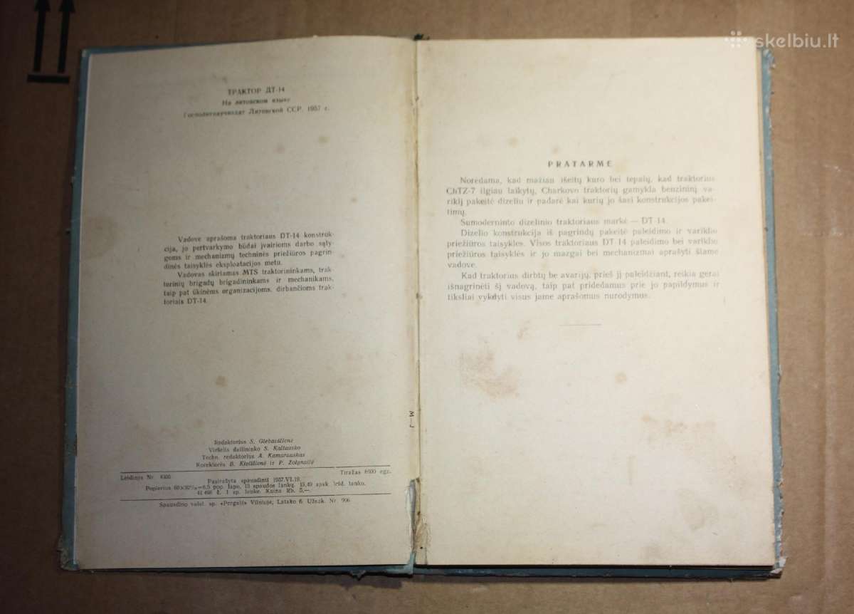 Traktorius DT-14 eksploatavimo vadovas knyga 1957 - nuotraukos Nr. 3