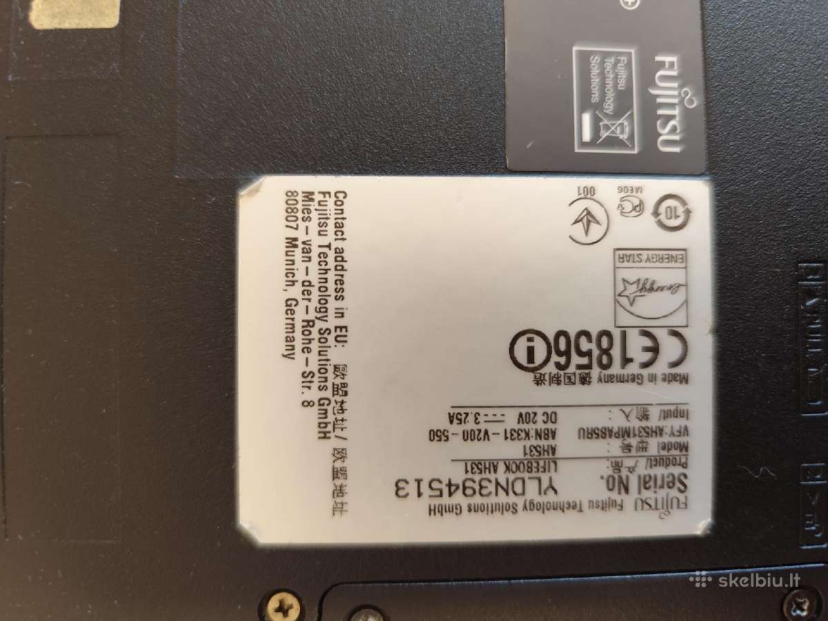Fujitsu Lifebook Ah531 - nuotraukos Nr. 2