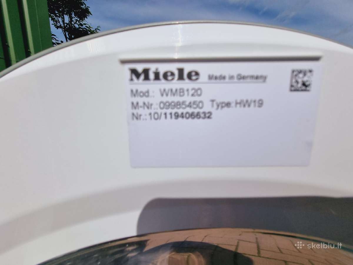 Miele Wmb120, 8kg./1600aps + garantija - nuotraukos Nr. 14