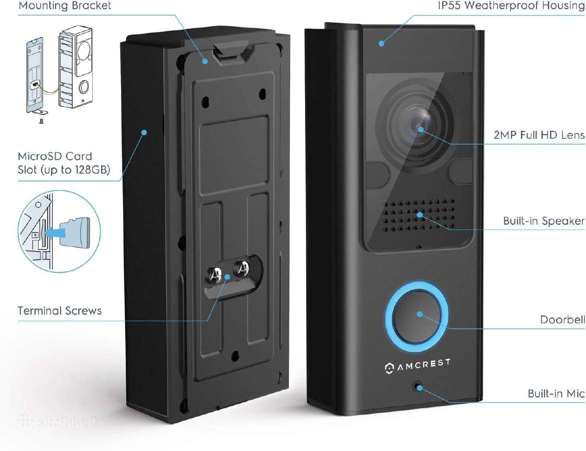 Amcrest Ad110 Durų Skambutis Cctv Smart Home - nuotraukos Nr. 3