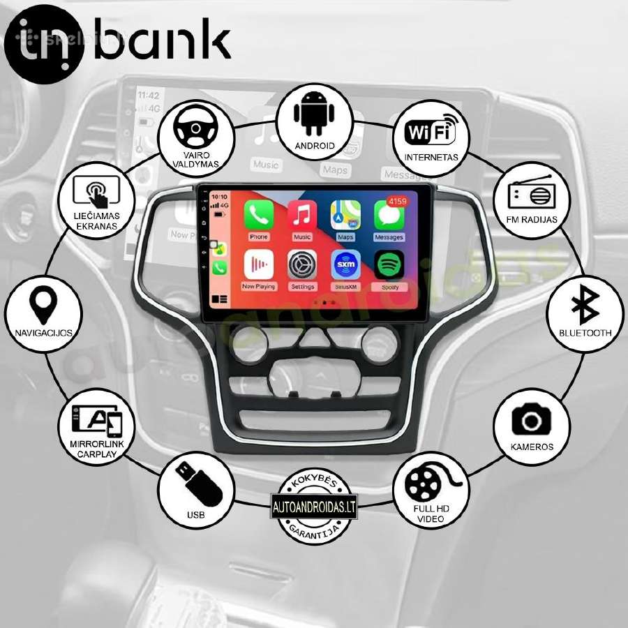 Jeep Grand Cherokee 2008-13 Android multimedia GPS - nuotraukos Nr. 2