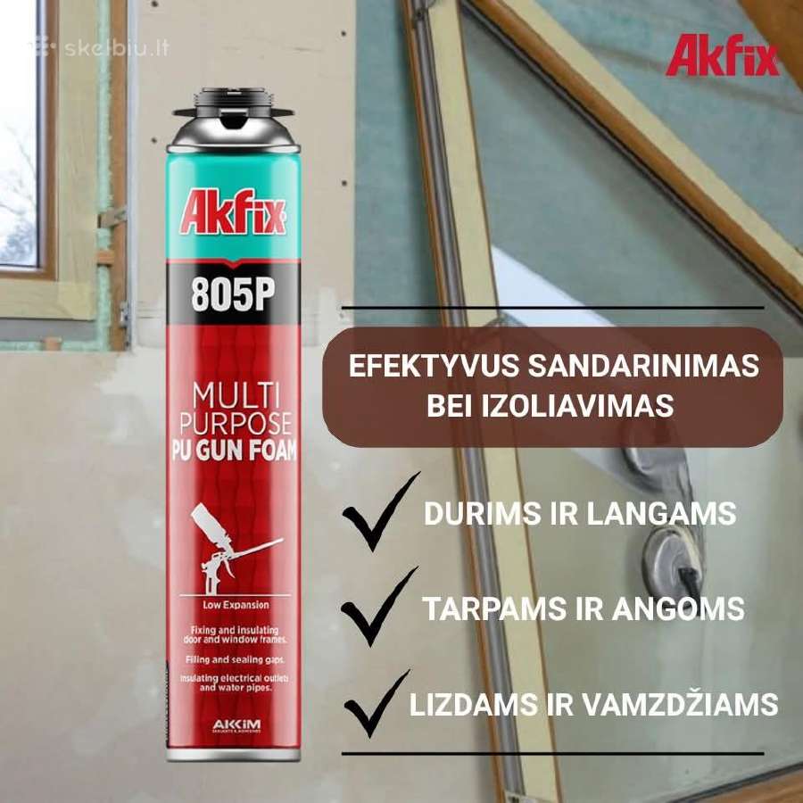 Akfix 805p montažinės putos langams ir durims