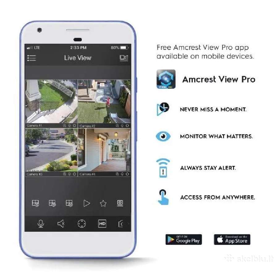 Amcrest Ptz Poe Vaizdo Kamera Cctv Ip Smart Home - nuotraukos Nr. 4