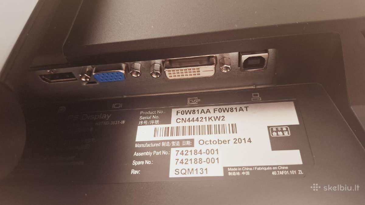 Hp Elitedisplay E241i Ips Pivot 24' 1920x1200 - nuotraukos Nr. 6