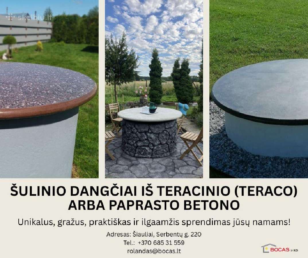 Šulinio Dangčiai Iš Teracinio Arba Paprasto Betono - nuotraukos Nr. 3