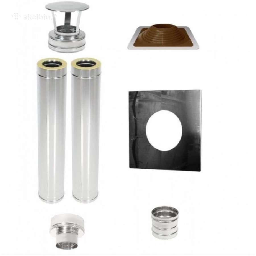 Izoliuotas kaminas D115/210mm, 2m, kompl (+Master
